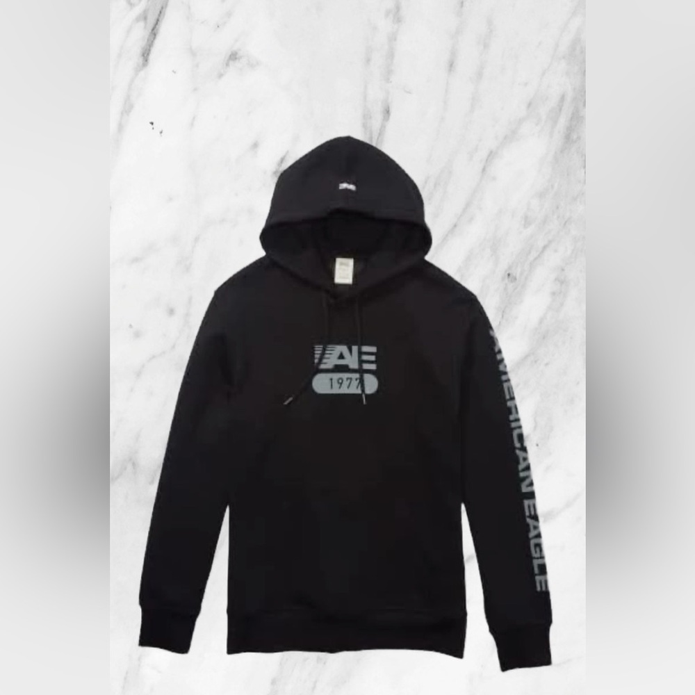 American Eagle Outfitters Black Graphic Hoodie - XXL - Never Worn